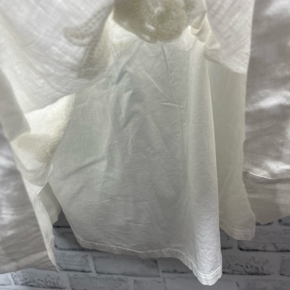 Sundance Clover Blossom Creamy White Linen Sleeveless Lined Dress 10 - Picture 4 of 7